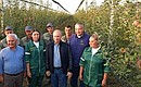With employees of the Rassvet agricultural company.
