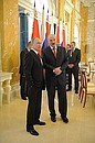 С Президентом Белорусии Александром Лукашенко по окончании заседания Высшего Государственного Совета Союзного государства России и Белоруссии.
