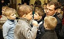 На новогоднем детском представлении воспитанников школы-интерната имени преподобного Сергия.