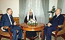 Встреча с Президентом Эстонии Арнольдом Рюйтелем и Патриархом Московским и всея Руси Алексием II.
