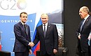 With President of France Emmanuel Macron. On the right: Russian Foreign Minister Sergey Lavrov.