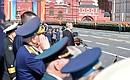 На военном параде в ознаменование 73-й годовщины Победы в Великой Отечественной войне 1941–1945 годов.