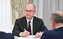 First Deputy Chief of Staff of the Presidential Executive Office Sergei Kiriyenko at the meeting with leaders of the political parties represented in the State Duma. Photo: Maxim Blinov, RIA Novosti