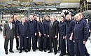 With employees of Gorbunov Kazan Aviation Plant.