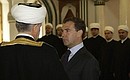 С председателем Совета муфтиев России Равилем Гайнутдином во время посещения мечети.