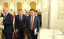 Head of the Republic of Adygea Aslan Tkhakushinov, Amur Region Governor Oleg Kozhemyako, Moscow Region Governor Andrei Vorobyov before the beginning of a joint meeting of the State Council and the Presidential Council for the Implementation of Priority National Projects and Demographic Policy.