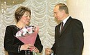 President Putin awarded the Order of Honour to Judge Tatyana Linskaya for her great contribution to the strengthening of legality and many years of conscientious work.