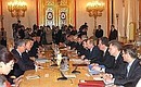 Russian-Kazakh talks in enlarged format.