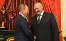 С Президентом Белоруссии Александром Лукашенко перед началом заседания Совета коллективной безопасности ОДКБ.