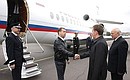 Arrival in Voronezh. With Governor of Voronezh Region Alexei Gordeyev.