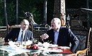 С Президентом Республики Беларусь Александром Лукашенко. Фото ТАСС