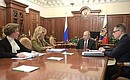 Meeting on measures to counter the spread of coronavirus in Russia.