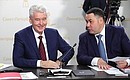 Meeting on effect of M11 Moscow-St Petersburg motorway on socioeconomic development in regions. Moscow Mayor Sergei Sobyanin, left, and Governor of Tver Region Igor Rudenya.