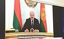 President of the Republic of Belarus Alexander Lukashenko during the plenary session of the 8th Forum of Russian and Belarusian Regions (via videoconference).