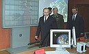 President Putin at the Space Forces command post.