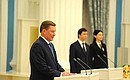 Chief of Staff of the Presidential Executive Office Sergei Ivanov at the presentation of the 2014 President’s Prize in Science and Innovation for Young Scientists.