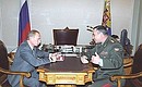 President Putin meeting with Chief of the General Staff of the Russian Armed Forces Anatoly Kvashnin.