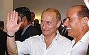 President Putin and Italian Prime Minister Silvio Berlusconi before a joint news conference.