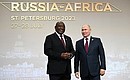 Before the Gala reception for participants in the second Russia–Africa Summit. With President of South Africa Cyril Ramaphosa. Photo: Pavel Bednyakov, RIA Novosti