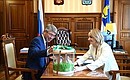 Maria Lvova-Belova with Head of the Republic of Buryatia Alexei Tsydenov. Photo by the press service of the Presidential Commissioner for Children's Rights