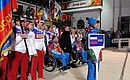 Russian Federation flag-raising ceremony at the Paralympic Mountain Village.
