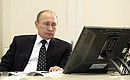 Vladimir Putin took part in the unified military goods commissioning day. The event was organised via videoconference from the National Defence Command Centre.