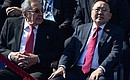 President of the Council of State of Cuba Raul Castro, left, and President of Mongolia Tsakhiagiin Elbegdorj at the military parade to mark the 70th anniversary of Victory in the 1941–1945 Great Patriotic War.