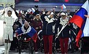 Russian national team at the XI Paralympic Winter Games opening ceremony.