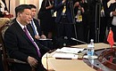 President of the People's Republic of China Xi Jinping at the trilateral Russia-China-Mongolia meeting.