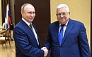 With President of Palestine Mahmoud Abbas. Photo by Rossiya Segodnya