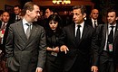 With French President Nicolas Sarkozy after G8 working meeting. Aide to the President Arkady Dvorkovich on the right.