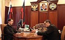 Рабочая встреча с Президентом Карачаево-Черкесской Республики Борисом Эбзеевым.