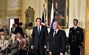 Церемония вручения госнаград ветеранам – участникам Северных конвоев. С Премьер-министром Великобритании Дэвидом Кэмероном.