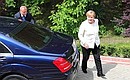German Federal Chancellor Angela Merkel arrives for talks with President of Russia Vladimir Putin.
