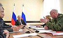 Meeting on relief efforts following a fire in Kemerovo.