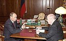 Meeting with academician Yevgeny Velikhov.