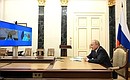 Working meeting (via videoconference) with Deputy Prime Minister Tatyana Golikova and Head of the Federal Service for the Oversight of Consumer Protection and Welfare [Rospotrebnadzor] Anna Popova.