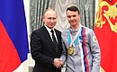 At the award ceremony with champions and medallists of the PyeongChang 2018 Paralympic Winter Games. Alpine skiing champion and silver medallist Alexei Bugayev was awarded the Order of Honour.
