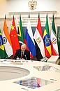 Vladimir Putin took part in an extraordinary BRICS summit on the Palestinian-Israeli conflict, being held via videoconference.