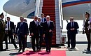 Arrival in Yerevan for the Supreme Eurasian Economic Council meeting.
