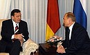 President Putin with German Chancellor Gerhard Schroeder.
