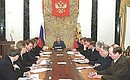 President Putin meeting with the Cabinet.