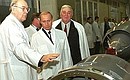 President Putin visiting the NPO Mashinostroyeniya missile design bureau.