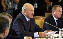 Президент Республики Беларусь Александр Лукашенко на заседании Высшего Евразийского экономического совета в расширенном составе.
