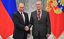 At a presentation of state decorations. Director of the Joint Institute for Nuclear Research (Dubna, Moscow Region) Viktor Matveyev has been awarded the Order for Services to the Fatherland, III degree.