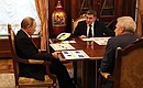 Рабочая встреча с помощником Президента Андреем Фурсенко и генеральным директором Российского научного фонда Александром Хлуновым.