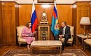 Maria Lvova-Belova meets with Foreign Minister Sergei Lavrov. Photo by the press service of the Presidential Commissioner for Children's Rights