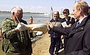 President Putin visiting a fishing company.