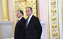 Foreign Minister Sergei Lavrov (right) and Aide to the President Yury Ushakov at a ceremony for presenting foreign ambassadors’ letters of credence.