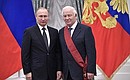 Presentation of state decorations. Gennady Fadeyev, advisor to the CEO of Russian Railways, is awarded the Order for Services to the Fatherland, I degree.